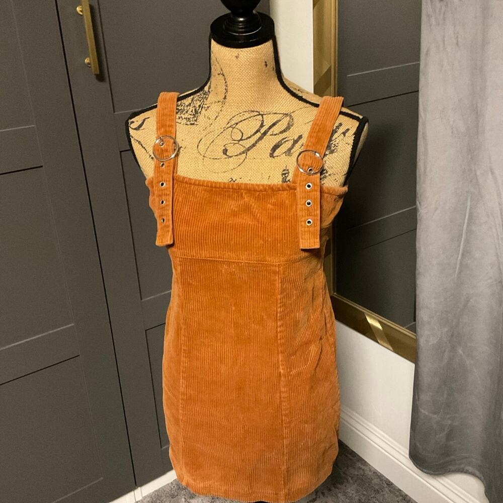 Dress forever 21 corduroy burnt gold‎ overall dress size small